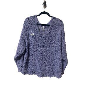 Free people small purple knitted long sleeve oversized